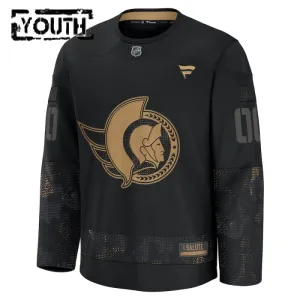 Fanatics Ottawa Senators Personalisiert 24/25 Military Appreciation Practice Trikot - Kinder (Schwarz)