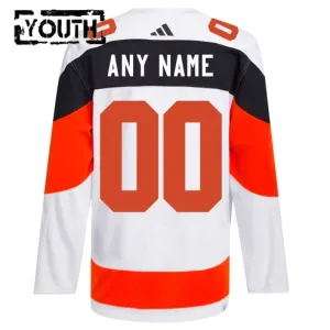 Adidas Philadelphia Flyers Personalisiert 2024 Premium Stadium Series Trikot - Kinder (Weiss)