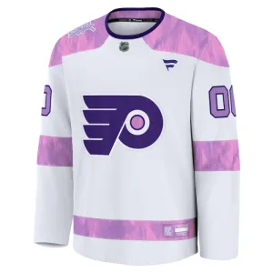 Fanatics Philadelphia Flyers Hockey Fights Cancer Personalisiert 24/25 Practice Trikot - Herren (Weiss)