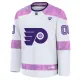 Fanatics Philadelphia Flyers Hockey Fights Cancer Personalisiert 24/25 Practice Trikot - Herren (Weiss)