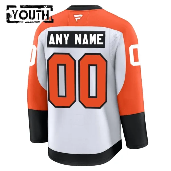 Fanatics Philadelphia Flyers Personalisiert 24/25 Away Premium Trikot - Kinder (Weiss)