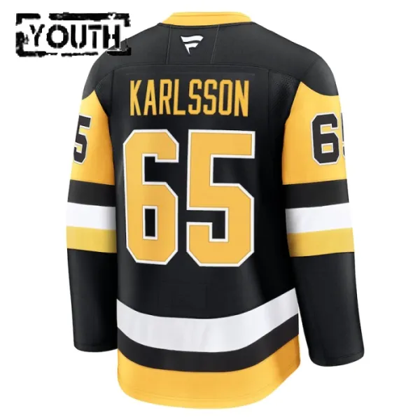 Fanatics Pittsburgh Penguins Erik Karlsson 24/25 Home Premium Trikot - Kinder (Schwarz)