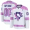 Fanatics Pittsburgh Penguins Hockey Fights Cancer Personalisiert 24/25 Practice Trikot - Herren (Weiss)