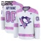 Fanatics Pittsburgh Penguins Hockey Fights Cancer Personalisiert 24/25 Practice Trikot - Kinder (Weiss)