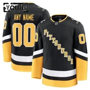 Fanatics Pittsburgh Penguins Personalisiert 24/25 Alternate Premium Trikot - Kinder (Schwarz)