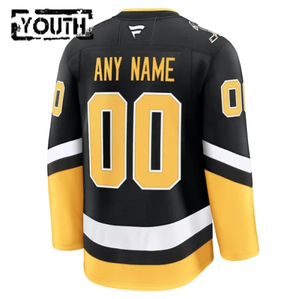 Fanatics Pittsburgh Penguins Personalisiert 24/25 Alternate Premium Trikot - Kinder (Schwarz)