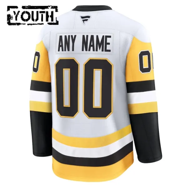 Fanatics Pittsburgh Penguins Personalisiert 24/25 Away Premium Trikot - Kinder (Weiss)