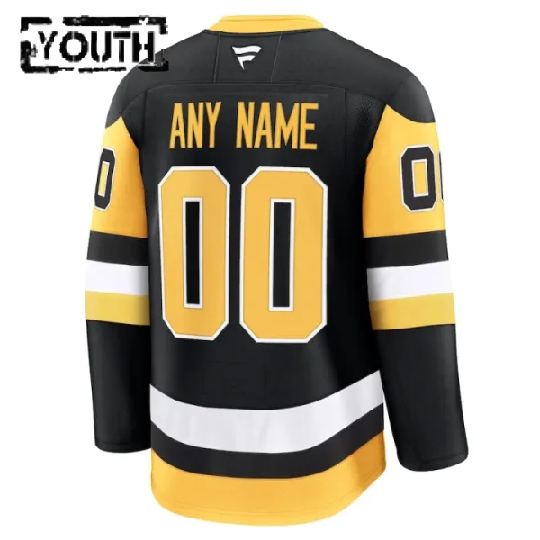Fanatics Pittsburgh Penguins Personalisiert 24/25 Home Premium Trikot - Kinder (Schwarz)