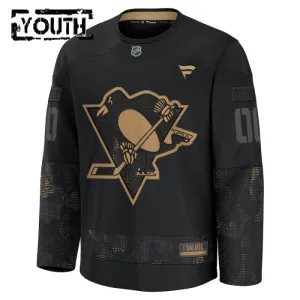 Fanatics Pittsburgh Penguins Personalisiert 24/25 Military Appreciation Practice Trikot - Kinder (Schwarz)