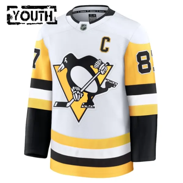 Fanatics Pittsburgh Penguins Sidney Crosby 24/25 Away Premium Trikot - Kinder (Weiss)