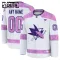 Fanatics San Jose Sharks Hockey Fights Cancer Personalisiert 24/25 Practice Trikot - Kinder (Weiss)