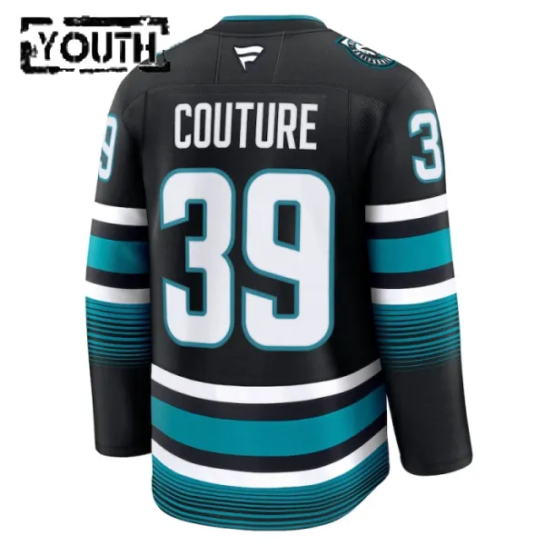 Fanatics San Jose Sharks Logan Couture 24/25 Alternate Premium Trikot - Kinder (Schwarz)