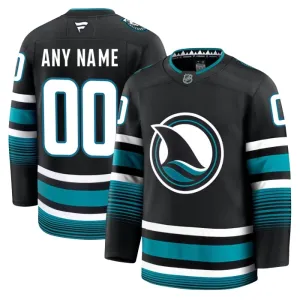 Fanatics San Jose Sharks Personalisiert 24/25 Alternate Premium Trikot - Herren (Schwarz)