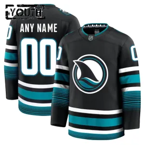 Fanatics San Jose Sharks Personalisiert 24/25 Alternate Premium Trikot - Kinder (Schwarz)