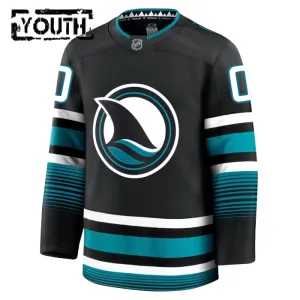 Fanatics San Jose Sharks Personalisiert 24/25 Alternate Premium Trikot - Kinder (Schwarz)