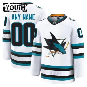 Fanatics San Jose Sharks Personalisiert 24/25 Away Premium Trikot - Kinder (Weiss)
