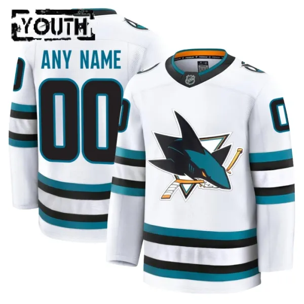 Fanatics San Jose Sharks Personalisiert 24/25 Away Premium Trikot - Kinder (Weiss) Fanatics San Jose Sharks Personalisiert 24/25 Away Premium Trikot - Kinder (Weiss)