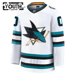 Fanatics San Jose Sharks Personalisiert 24/25 Away Premium Trikot - Kinder (Weiss)