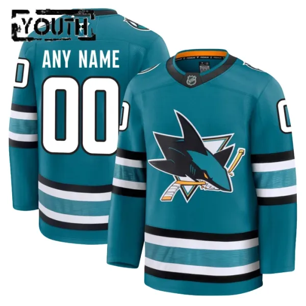Fanatics San Jose Sharks Personalisiert 24/25 Home Premium Trikot - Kinder (Teal) Fanatics San Jose Sharks Personalisiert 24/25 Home Premium Trikot - Kinder (Teal)