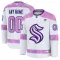 Fanatics Seattle Kraken Hockey Fights Cancer Personalisiert 24/25 Practice Trikot - Herren (Weiss)