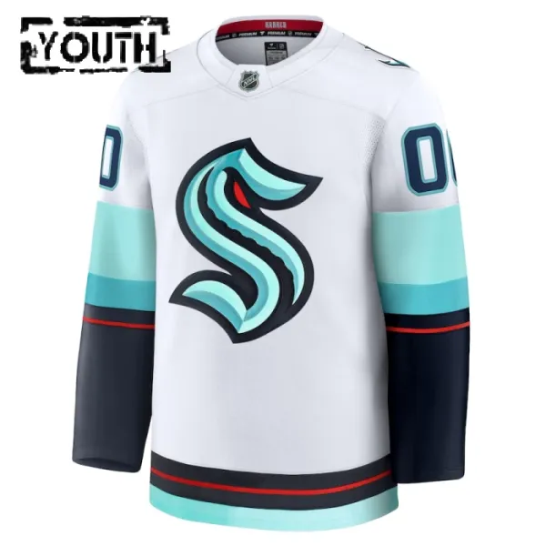 Fanatics Seattle Kraken Personalisiert 24/25 Away Premium Trikot - Kinder (Weiss)