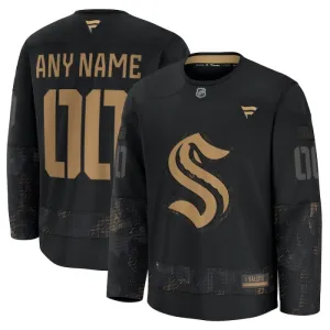 Fanatics Seattle Kraken Personalisiert 24/25 Military Appreciation Practice Trikot - Herren (Schwarz)