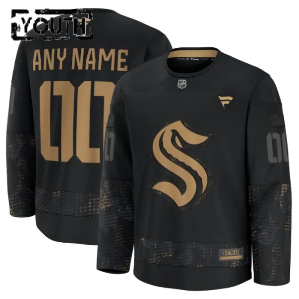 Fanatics Seattle Kraken Personalisiert 24/25 Military Appreciation Practice Trikot - Kinder (Schwarz) Fanatics Seattle Kraken Personalisiert 24/25 Military Appreciation Practice Trikot - Kinder (Schwarz)