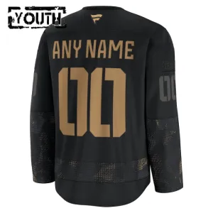 Fanatics Seattle Kraken Personalisiert 24/25 Military Appreciation Practice Trikot - Kinder (Schwarz)