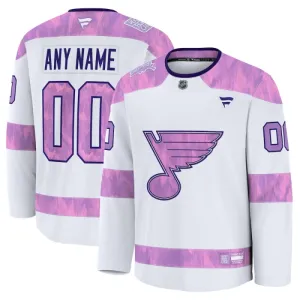 Fanatics St. Louis Blues Hockey Fights Cancer Personalisiert 24/25 Practice Trikot - Herren (Weiss) Fanatics St. Louis Blues Hockey Fights Cancer Personalisiert 24/25 Practice Trikot - Herren (Weiss)