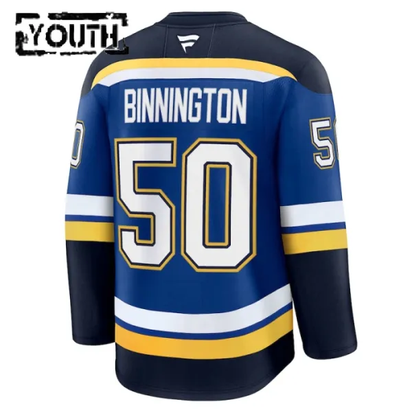 Fanatics St. Louis Blues Jordan Binnington 24/25 Home Premium Trikot - Kinder (Blau)