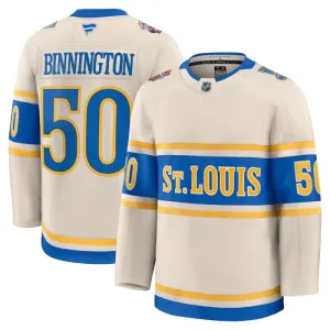 Fanatics St. Louis Blues Jordan Binnington 24/25 Premium Winter Classic Trikot - Herren (Weiss)