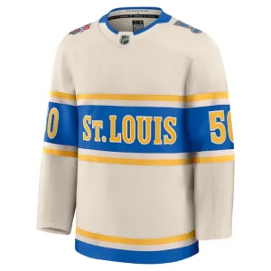 Fanatics St. Louis Blues Jordan Binnington 24/25 Premium Winter Classic Trikot - Herren (Weiss)