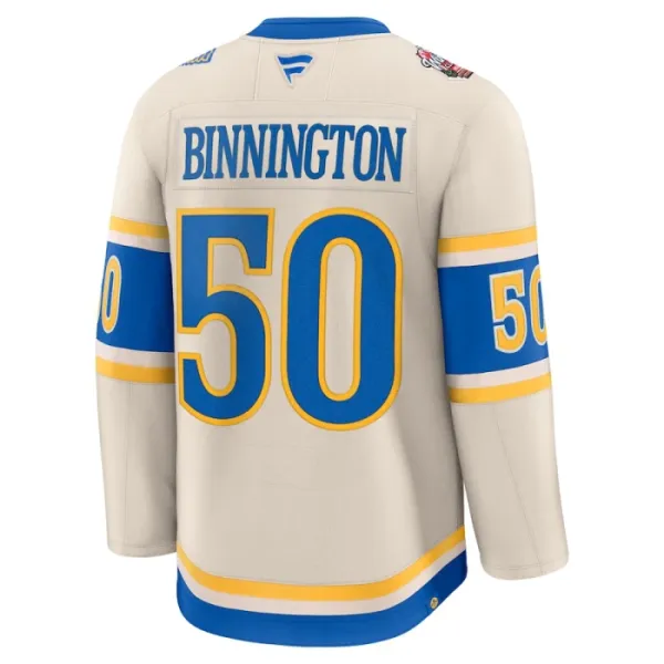Fanatics St. Louis Blues Jordan Binnington 24/25 Premium Winter Classic Trikot - Herren (Weiss)