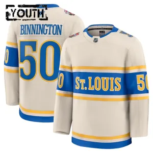 Fanatics St. Louis Blues Jordan Binnington 24/25 Premium Winter Classic Trikot - Kinder (Weiss)