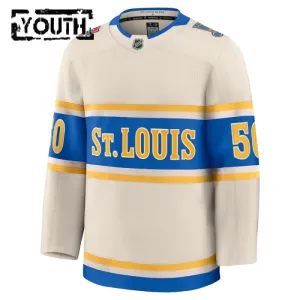 Fanatics St. Louis Blues Jordan Binnington 24/25 Premium Winter Classic Trikot - Kinder (Weiss)