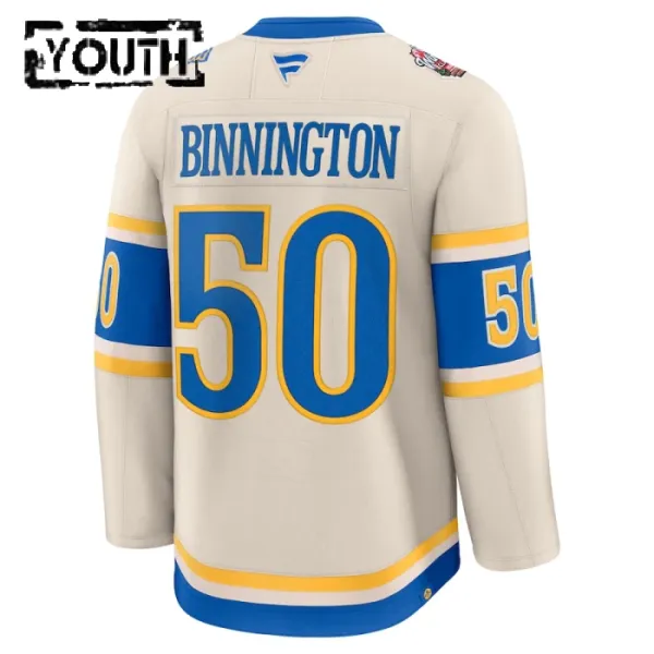 Fanatics St. Louis Blues Jordan Binnington 24/25 Premium Winter Classic Trikot - Kinder (Weiss)