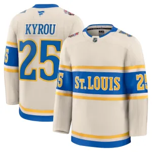 Fanatics St. Louis Blues Jordan Kyrou 24/25 Premium Winter Classic Trikot - Herren (Weiss)