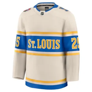Fanatics St. Louis Blues Jordan Kyrou 24/25 Premium Winter Classic Trikot - Herren (Weiss)