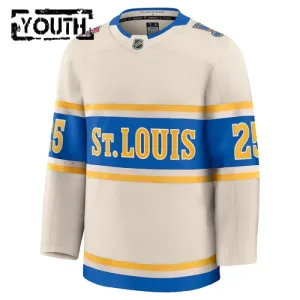Fanatics St. Louis Blues Jordan Kyrou 24/25 Premium Winter Classic Trikot - Kinder (Weiss)