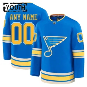 Fanatics St. Louis Blues Personalisiert 24/25 Alternate Premium Trikot - Kinder (Blau)