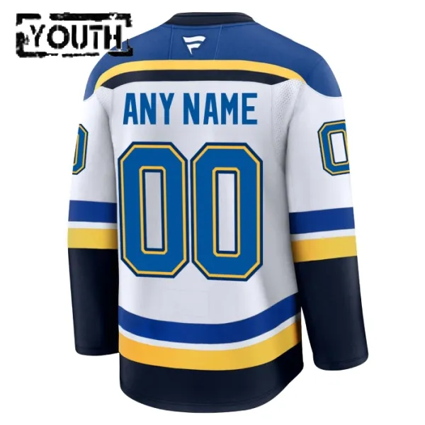 Fanatics St. Louis Blues Personalisiert 24/25 Away Premium Trikot - Kinder (Weiss)
