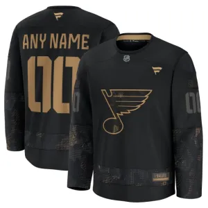 Fanatics St. Louis Blues Personalisiert 24/25 Military Appreciation Practice Trikot - Herren (Schwarz) Fanatics St. Louis Blues Personalisiert 24/25 Military Appreciation Practice Trikot - Herren (Schwarz)