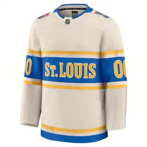 Fanatics St. Louis Blues Personalisiert 24/25 Premium Winter Classic Trikot - Herren (Weiss)