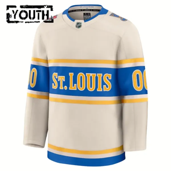 Fanatics St. Louis Blues Personalisiert 24/25 Premium Winter Classic Trikot - Kinder (Weiss)