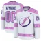 Fanatics Tampa Bay Lightning Hockey Fights Cancer Personalisiert 24/25 Practice Trikot - Herren (Weiss)