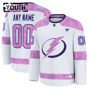 Fanatics Tampa Bay Lightning Hockey Fights Cancer Personalisiert 24/25 Practice Trikot - Kinder (Weiss) Fanatics Tampa Bay Lightning Hockey Fights Cancer Personalisiert 24/25 Practice Trikot - Kinder (Weiss)