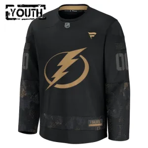 Fanatics Tampa Bay Lightning Personalisiert 24/25 Military Appreciation Practice Trikot - Kinder (Schwarz)