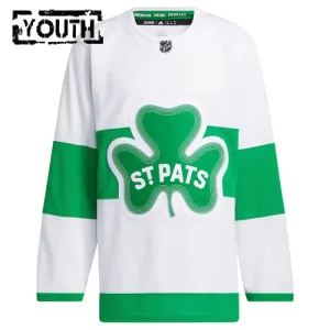 Adidas Toronto Maple Leafs St Patricks Personalisiert Authentic Trikot - Kinder (Weiss)