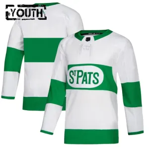 Adidas Toronto Maple Leafs St Pats Personalisiert Authentic Trikot - Kinder (Weiss)