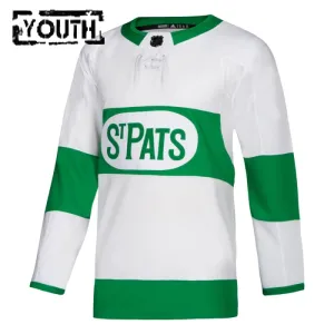 Adidas Toronto Maple Leafs St Pats Personalisiert Authentic Trikot - Kinder (Weiss)